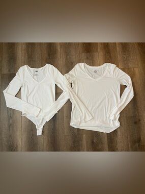 SO White Crew Neck Long Sleeve Tops